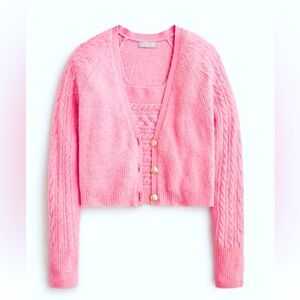 Supersoft cropped cable-knit sweater-tank set